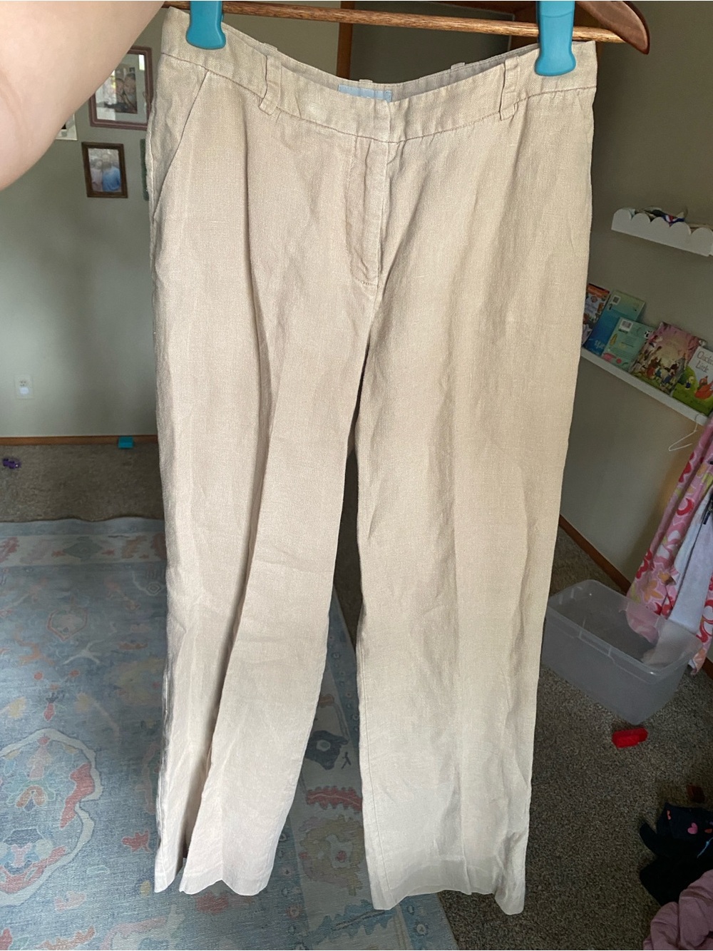 Pure Collection Beige 100% linen trousers